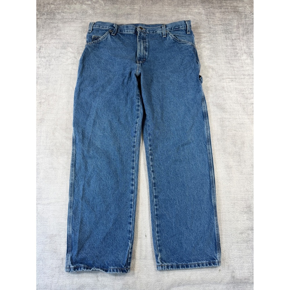 Dickies Jeans Men 37x29 Blue Carpenter Relaxed Workwear Y2K Utility Denim Pant